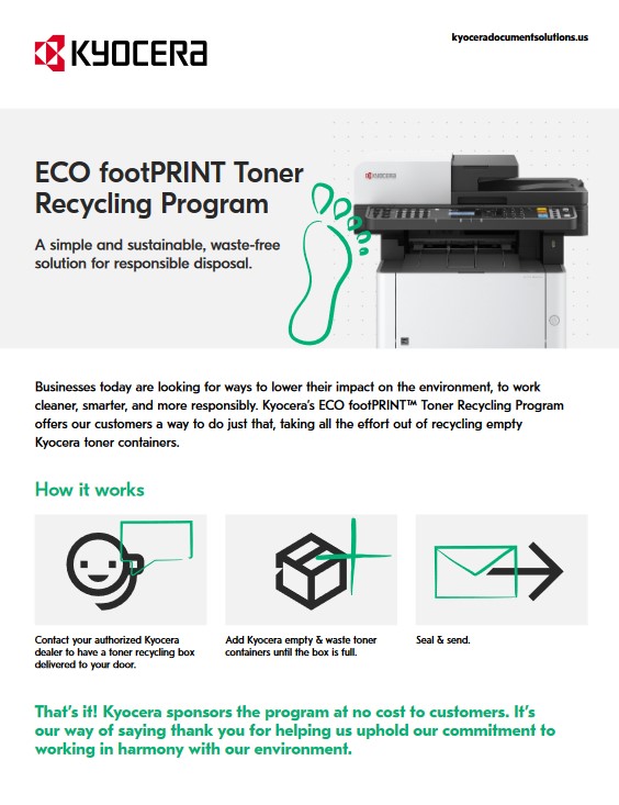 ECO FootPRINT, Kyocera, Enviroment, Oklahoma Copier Solutions